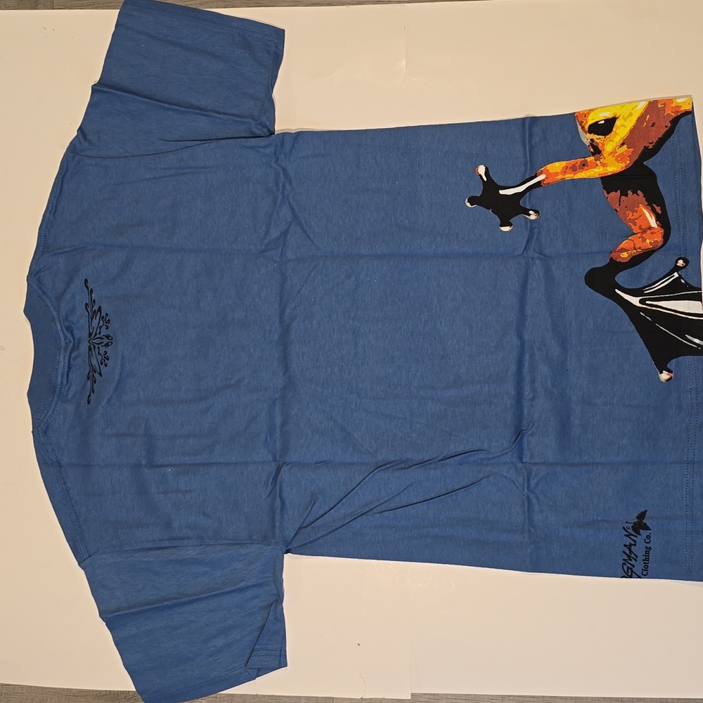 Frogman Blue Graphic T-Shirt with Colorful Frog Print, New Size S - Picture 2 of 6